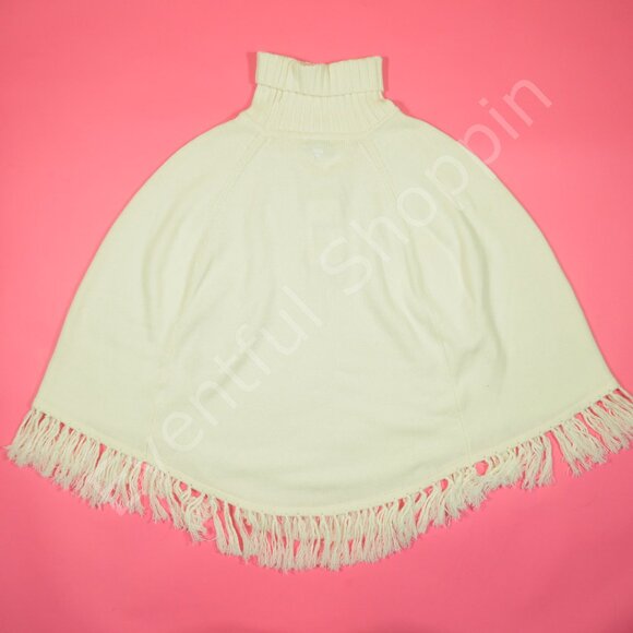 Tyler Boe Poncho Womens XS / S Cream Wool Cotton Pullover Knit New - Picture 3 of 3